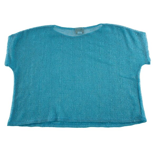 Vintage Ruby Rd. Petite Mesh Knit Top Turquoise PM 100% Polyester Women's sz PM - Picture 4 of 4